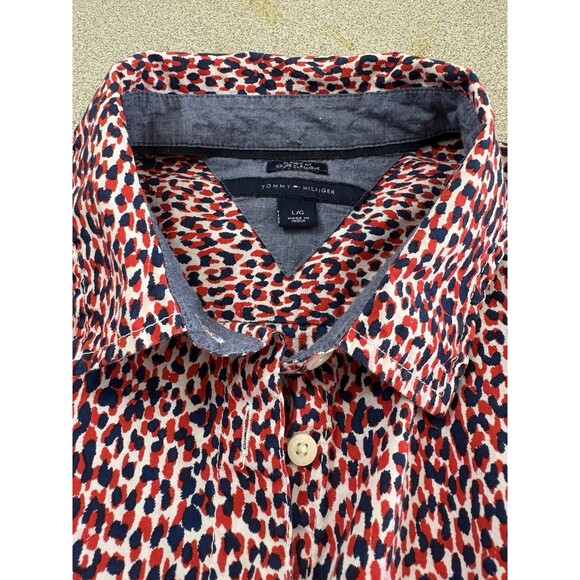 Tommy Hilfiger Women's collared button up long sleeve shirt size L classic fit - Picture 6 of 6